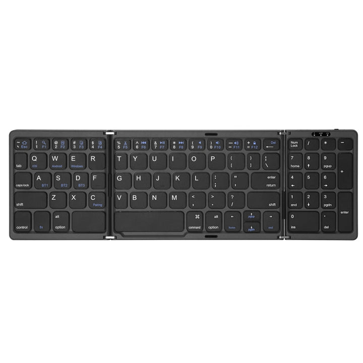 Lisslune | B089 Bluetooth folding keyboard with numeric keypad (Black)