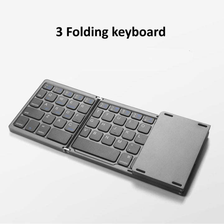 Lisslune | B089T Foldable Bluetooth Keyboard Rechargeable with Touchpad (Gray)