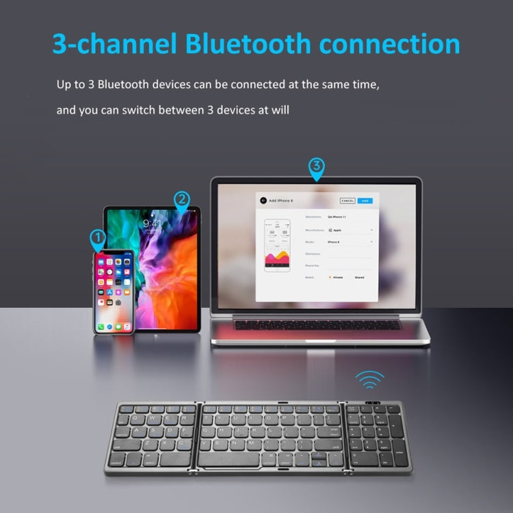 Lisslune | B089T Foldable Bluetooth Keyboard Rechargeable with Touchpad (Gray)