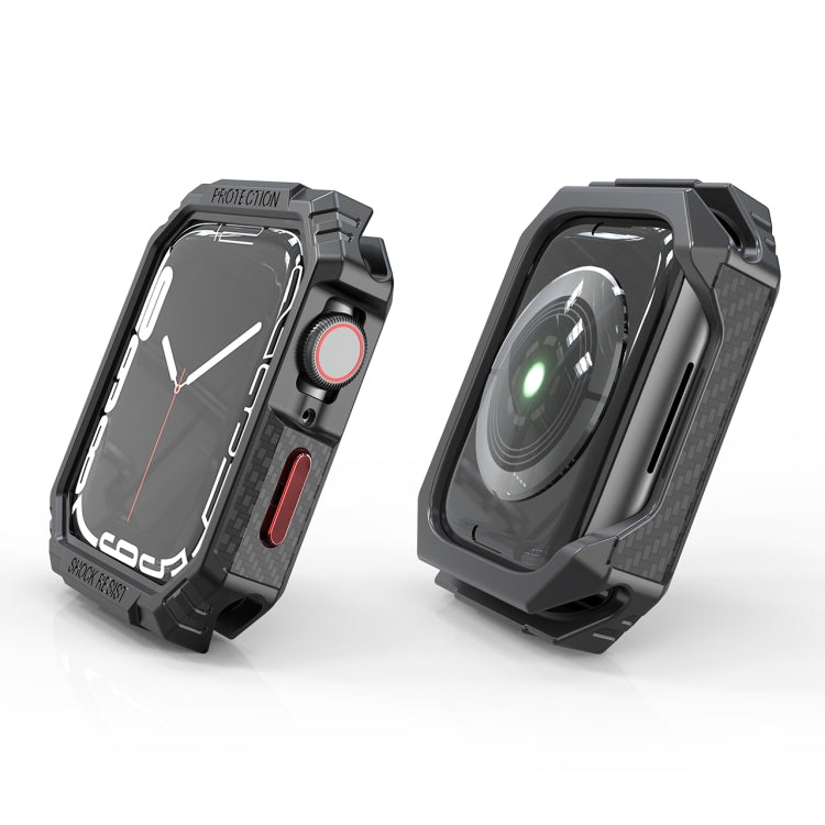 Lisslune | Carbon fiber contrast color protective case for Apple Watch Series 9 / 8 / 7 41mm (Red)