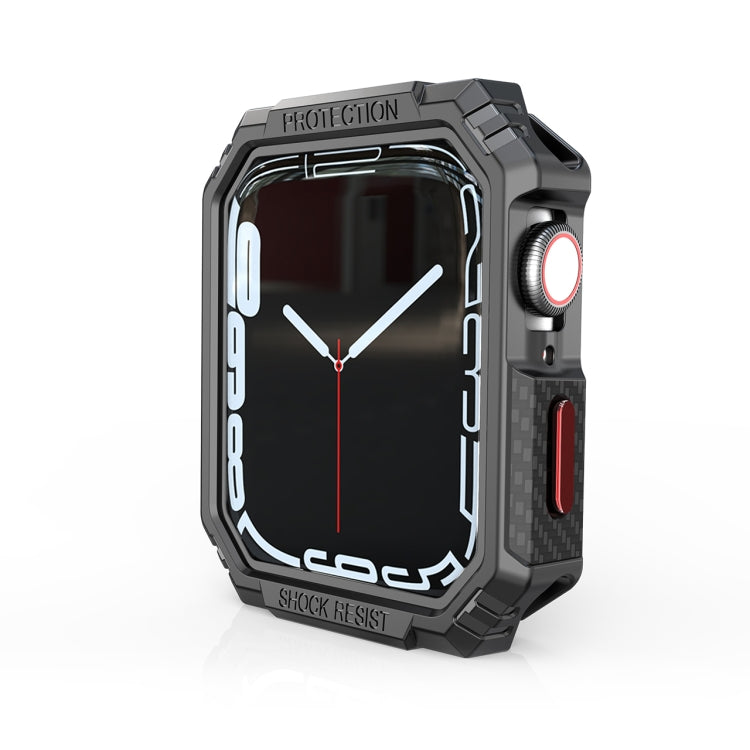 Lisslune | Carbon Fiber Contrast Color Protective Case for Apple Watch Series 9 / 8 / 7 45mm (Red)