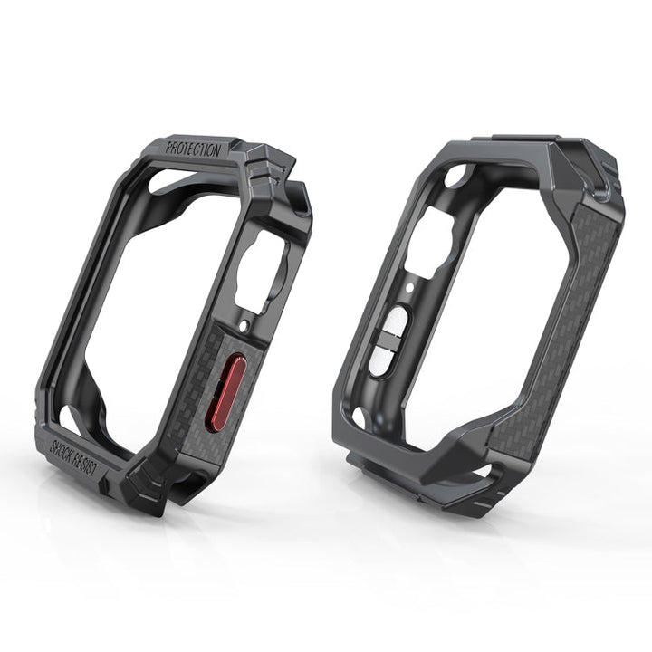 Lisslune | Carbon Fiber Contrast Color Protective Case for Apple Watch Series 9 / 8 / 7 45mm (Red)