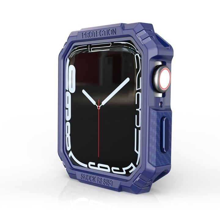Lisslune | Carbon fiber contrast color protective case for Apple Watch Series 9 / 8 / 7 45mm (Blue)