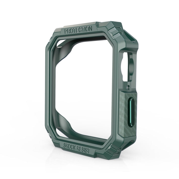 Lisslune | Carbon Fiber Contrast Color Protection Case for Apple Watch Series 9 / 8 / 7 45mm (Green)