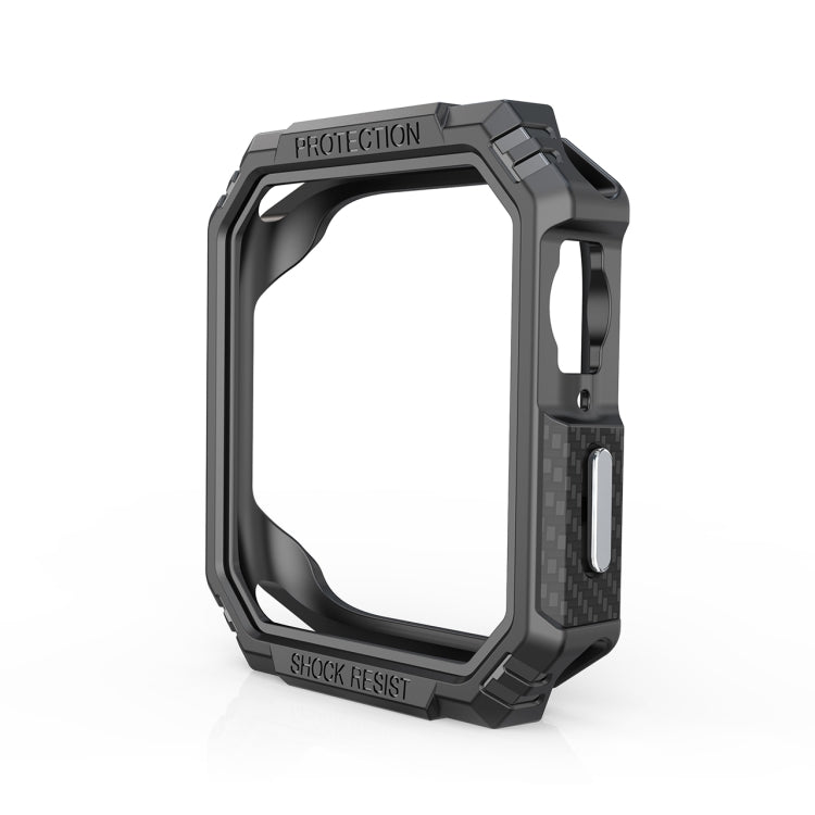 Lisslune | Carbon fiber contrast color protective case for Apple Watch Series 9 / 8 / 7 45mm (Silver)