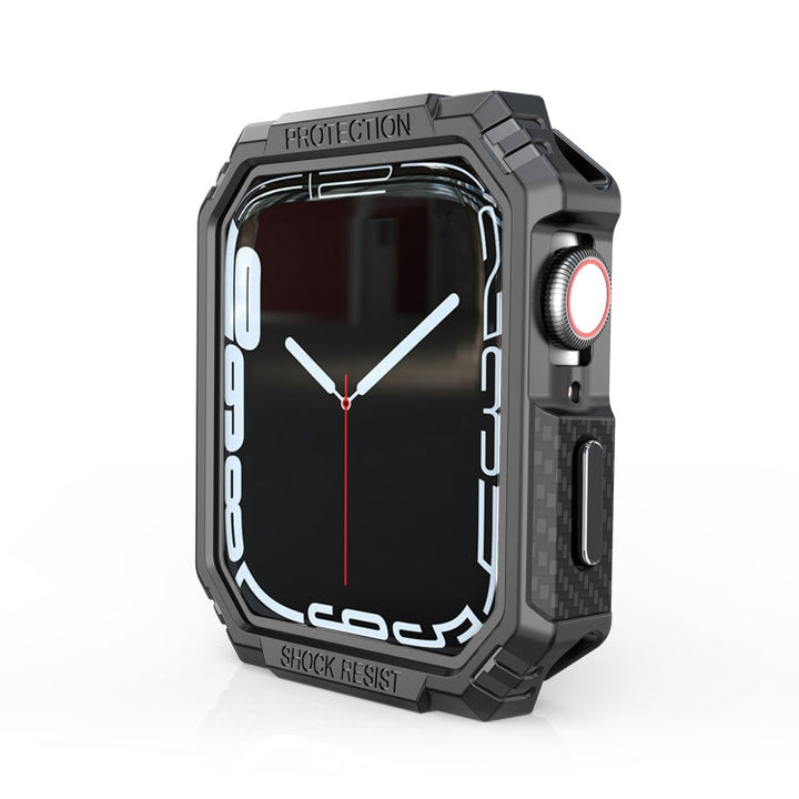 Lisslune | Carbon fiber contrast color protective case for Apple Watch Series 6 & SE & 5 & 4 44mm (Pewter)
