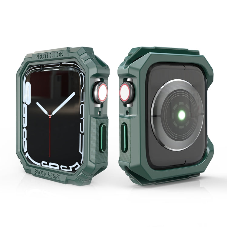 Lisslune | Carbon fiber contrast color protective case for Apple Watch Series 6 & SE & 5 & 4 40mm (Green)