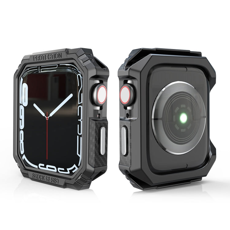 Lisslune | Carbon fiber contrast color protective case for Apple Watch Series 6 & SE & 5 & 4 40mm (Silver)
