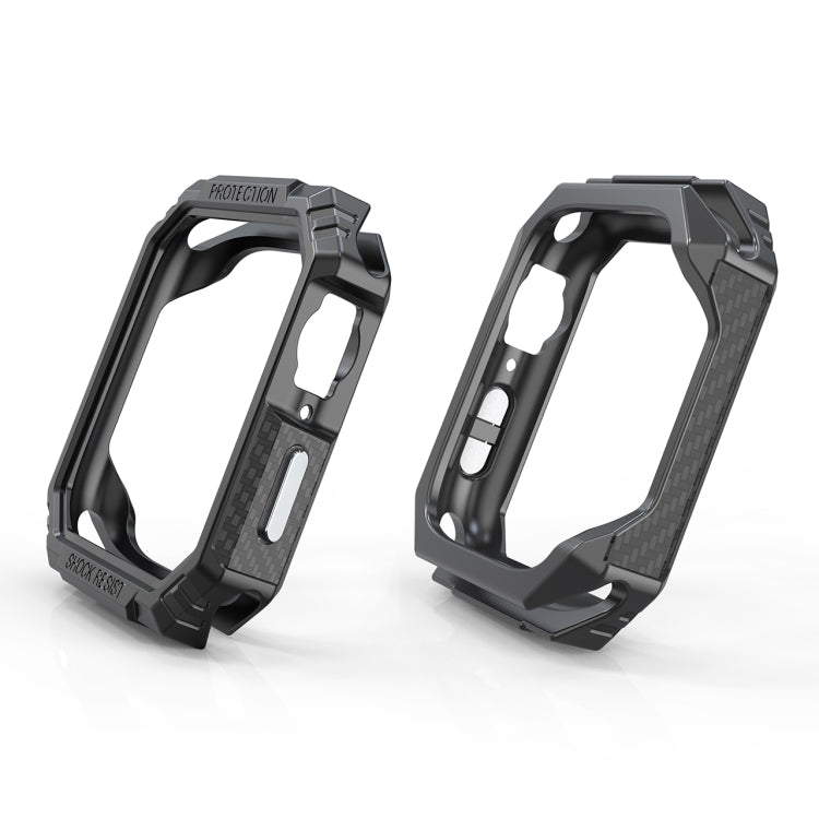 Lisslune | Carbon fiber contrast color protective case for Apple Watch Series 6 & SE & 5 & 4 40mm (Silver)
