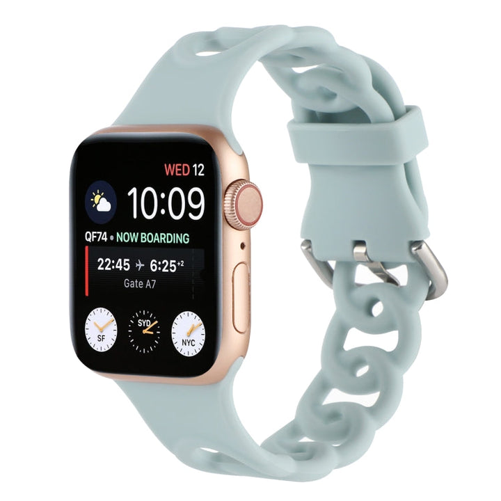 Lisslune | Hollow Silicone Strap for Apple Watch Series 9&8&7 41mm / SE 3&SE 2&6&SE&5&4 40mm / 3&2&1 38mm (Light Green)
