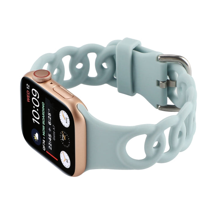 Lisslune | Hollow Silicone Strap for Apple Watch Series 9&8&7 41mm / SE 3&SE 2&6&SE&5&4 40mm / 3&2&1 38mm (Light Green)