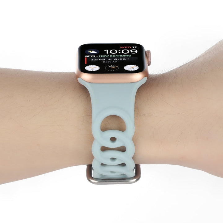 Lisslune | Hollow Silicone Strap for Apple Watch Series 9&8&7 41mm / SE 3&SE 2&6&SE&5&4 40mm / 3&2&1 38mm (Light Green)
