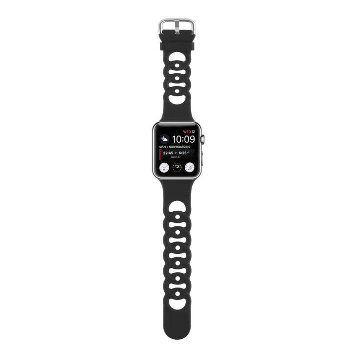 Lisslune | Hollow Silicone Watch Band for Apple Watch Series 9&8&7 41mm / SE 3&SE 2&6&SE&5&4 40mm / 3&2&1 38mm (Black)