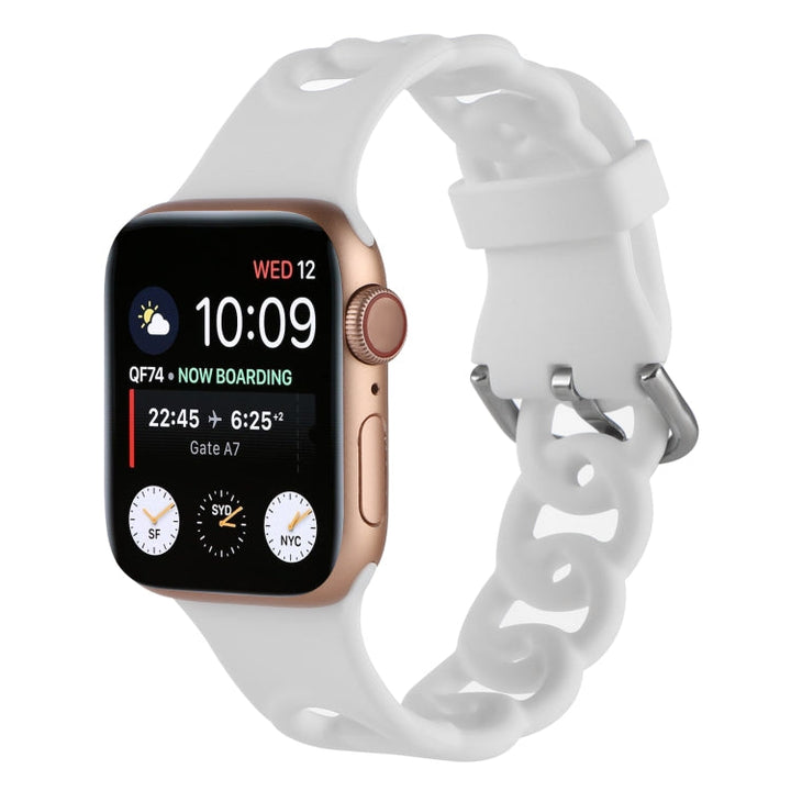 Lisslune | Hollow Silicone Watch Band for Apple Watch Series 9&8&7 41mm / SE 3&SE 2&6&SE&5&4 40mm / 3&2&1 38mm(White)