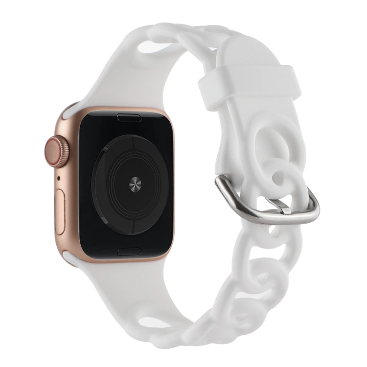Lisslune | Hollow Silicone Watch Band for Apple Watch Series 9&8&7 41mm / SE 3&SE 2&6&SE&5&4 40mm / 3&2&1 38mm(White)