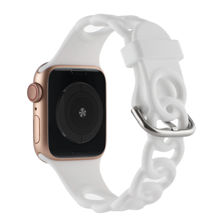 Lisslune | Hollow Silicone Watch Band for Apple Watch Series 9&8&7 41mm / SE 3&SE 2&6&SE&5&4 40mm / 3&2&1 38mm(White)