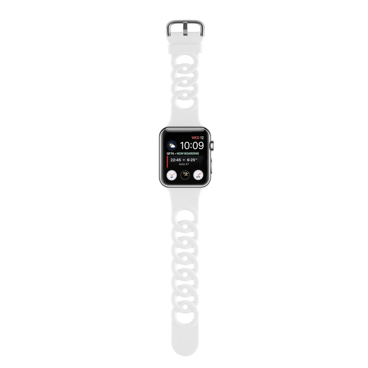Lisslune | Hollow Silicone Watch Band for Apple Watch Series 9&8&7 41mm / SE 3&SE 2&6&SE&5&4 40mm / 3&2&1 38mm(White)