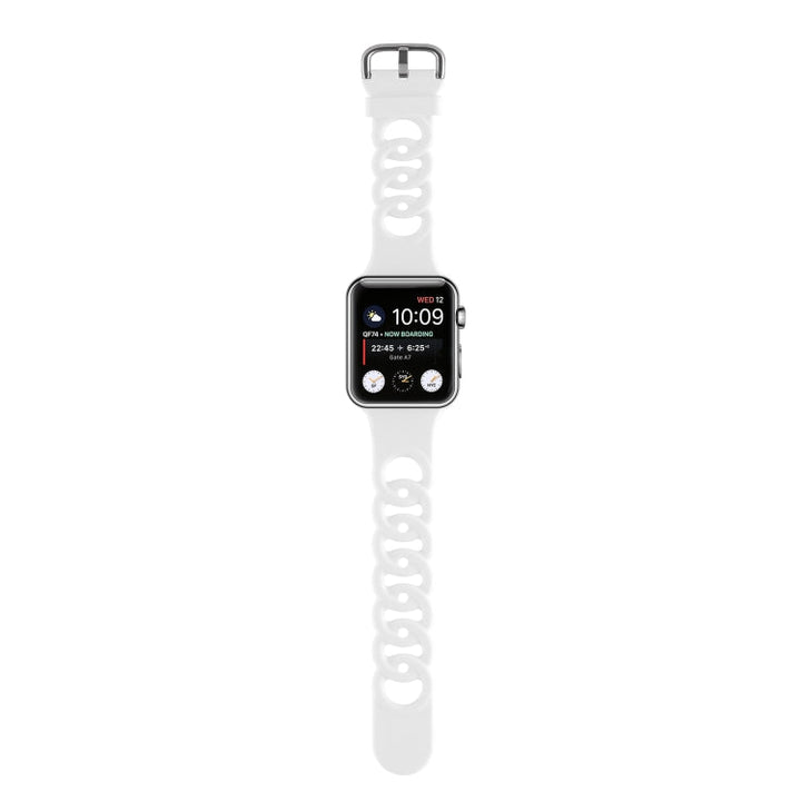 Lisslune | Hollow Silicone Watch Band for Apple Watch Series 9&8&7 41mm / SE 3&SE 2&6&SE&5&4 40mm / 3&2&1 38mm(White)