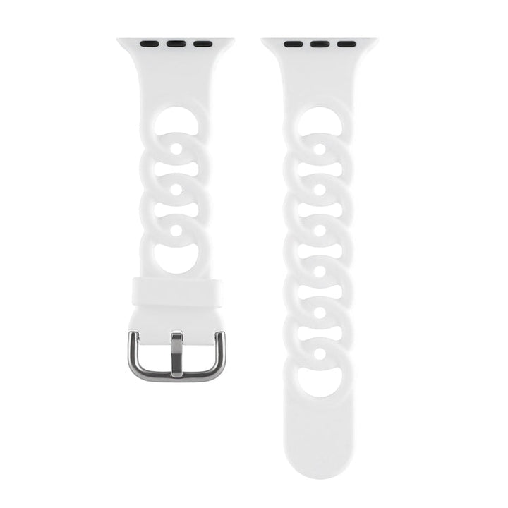 Lisslune | Hollow Silicone Watch Band for Apple Watch Series 9&8&7 41mm / SE 3&SE 2&6&SE&5&4 40mm / 3&2&1 38mm(White)