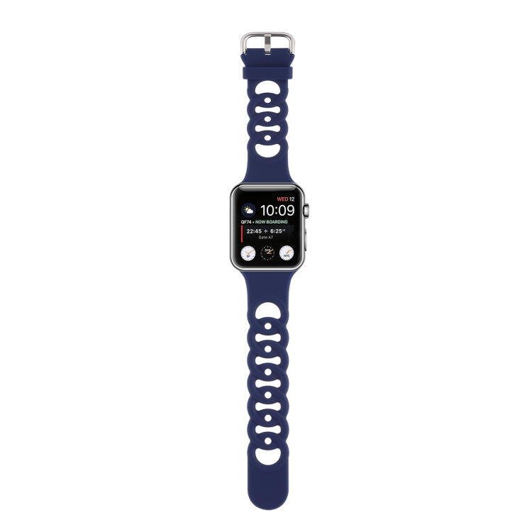Lisslune | Hollow Silicone Watch Band for Apple Watch Series 9&8&7 41mm / SE 3&SE 2&6&SE&5&4 40mm / 3&2&1 38mm (Dark Blue)