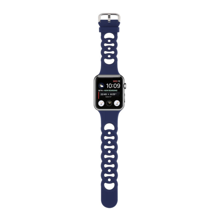 Lisslune | Hollow Silicone Watch Band for Apple Watch Series 9&8&7 41mm / SE 3&SE 2&6&SE&5&4 40mm / 3&2&1 38mm (Dark Blue)