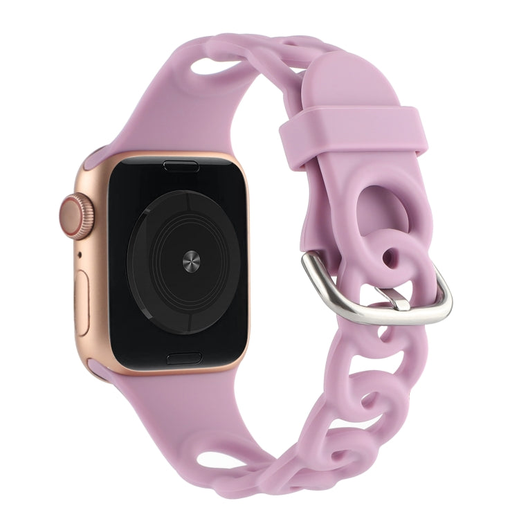Lisslune | Hollow Silicone Watch Band for Apple Watch Series 9&8&7 41mm / SE 3&SE 2&6&SE&5&4 40mm / 3&2&1 38mm (Light Pink)