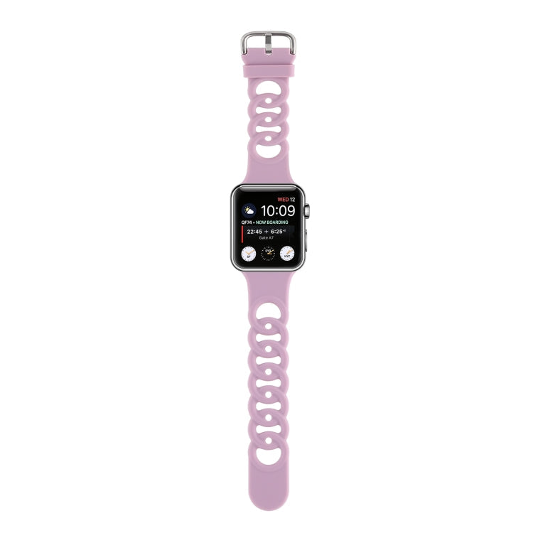 Lisslune | Hollow Silicone Watch Band for Apple Watch Series 9&8&7 41mm / SE 3&SE 2&6&SE&5&4 40mm / 3&2&1 38mm (Light Pink)