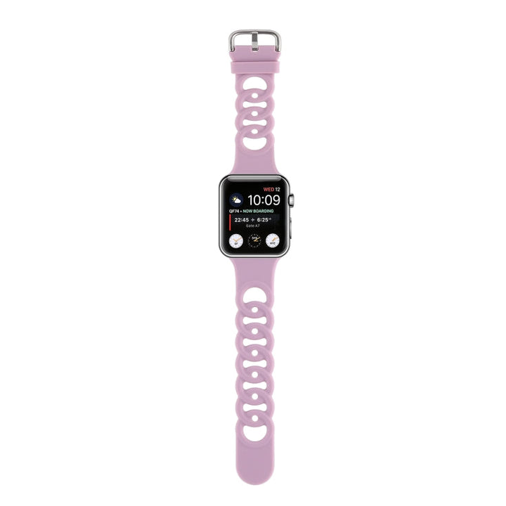 Lisslune | Hollow Silicone Watch Band for Apple Watch Series 9&8&7 41mm / SE 3&SE 2&6&SE&5&4 40mm / 3&2&1 38mm (Light Pink)