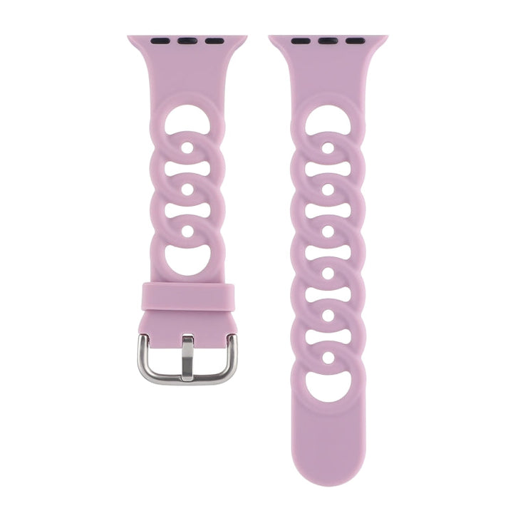 Lisslune | Hollow Silicone Watch Band for Apple Watch Series 9&8&7 41mm / SE 3&SE 2&6&SE&5&4 40mm / 3&2&1 38mm (Light Pink)