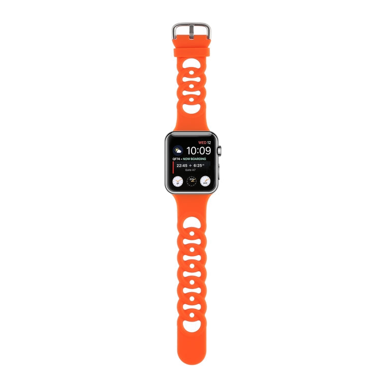 Lisslune | Hollow Silicone Watch Band for Apple Watch Series 9&8&7 41mm / SE 3&SE 2&6&SE&5&4 40mm / 3&2&1 38mm (Orange)