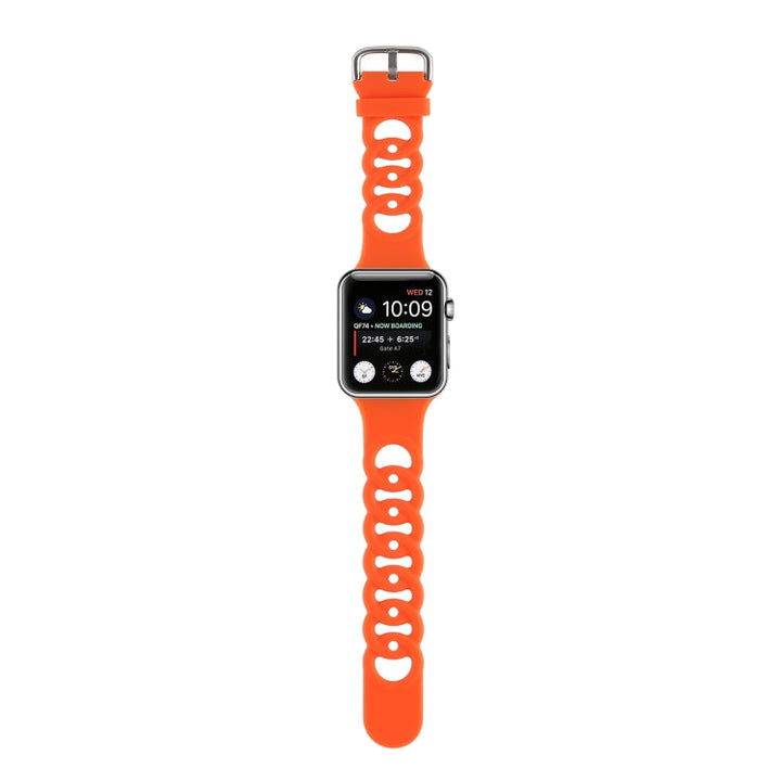 Lisslune | Hollow Silicone Watch Band for Apple Watch Series 9&8&7 41mm / SE 3&SE 2&6&SE&5&4 40mm / 3&2&1 38mm (Orange)