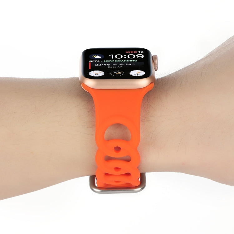 Lisslune | Hollow Silicone Watch Band for Apple Watch Series 9&8&7 41mm / SE 3&SE 2&6&SE&5&4 40mm / 3&2&1 38mm (Orange)