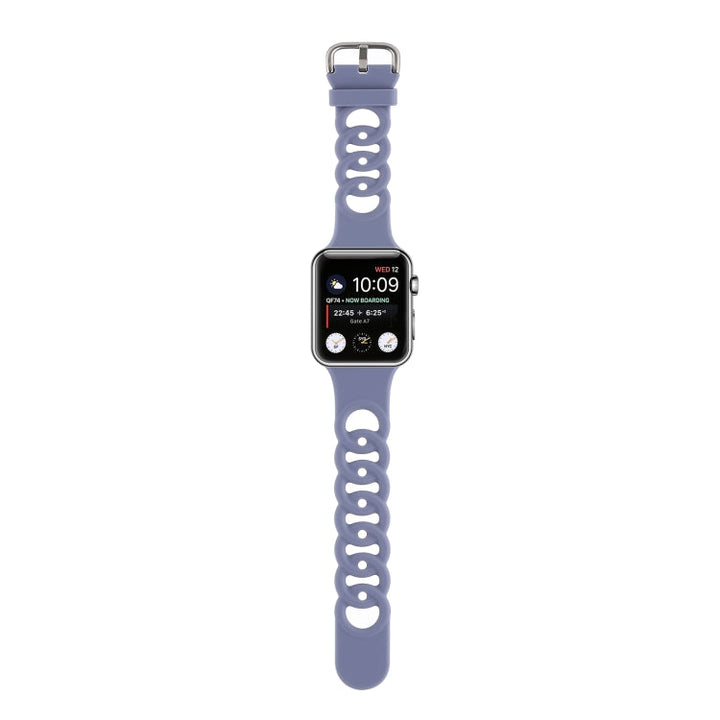 Lisslune | Hollow Silicone Watch Band for Apple Watch Series 9&8&7 41mm / SE 3&SE 2&6&SE&5&4 40mm / 3&2&1 38mm (Light Purple)