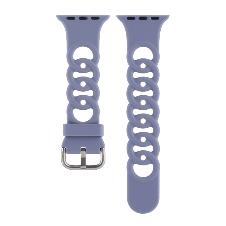 Lisslune | Hollow Silicone Watch Band for Apple Watch Series 9&8&7 41mm / SE 3&SE 2&6&SE&5&4 40mm / 3&2&1 38mm (Light Purple)