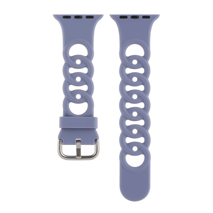 Lisslune | Hollow Silicone Watch Band for Apple Watch Series 9&8&7 41mm / SE 3&SE 2&6&SE&5&4 40mm / 3&2&1 38mm (Light Purple)