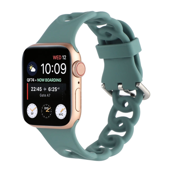Lisslune | Hollow Silicone Watch Band for Apple Watch Series 9&8&7 41mm / SE 3&SE 2&6&SE&5&4 40mm / 3&2&1 38mm (Green)