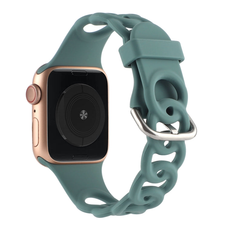 Lisslune | Hollow Silicone Watch Band for Apple Watch Series 9&8&7 41mm / SE 3&SE 2&6&SE&5&4 40mm / 3&2&1 38mm (Green)