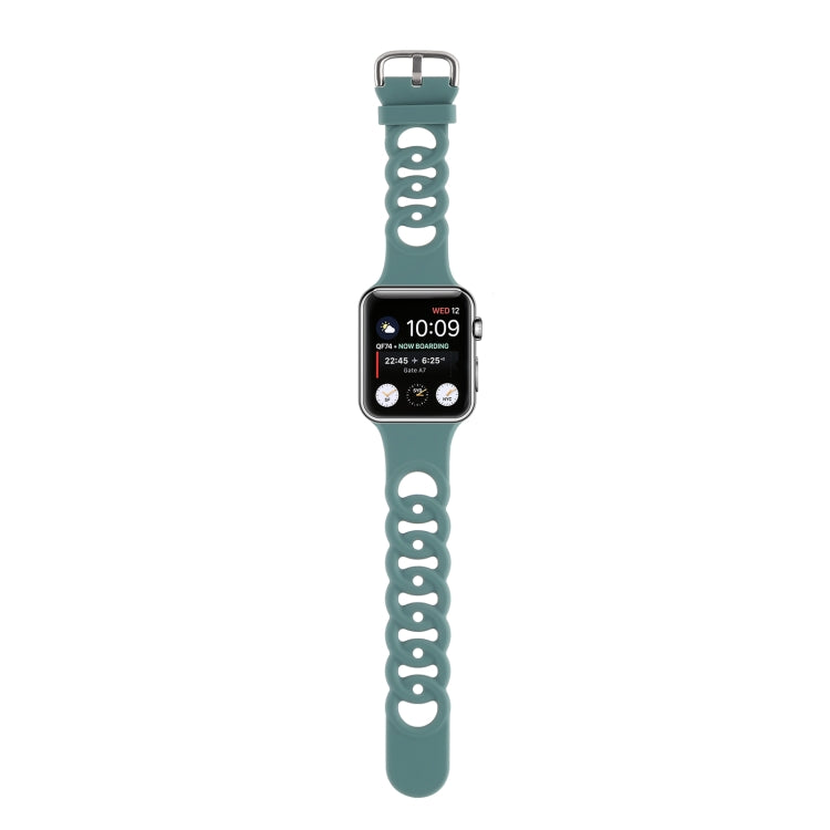 Lisslune | Hollow Silicone Watch Band for Apple Watch Series 9&8&7 41mm / SE 3&SE 2&6&SE&5&4 40mm / 3&2&1 38mm (Green)