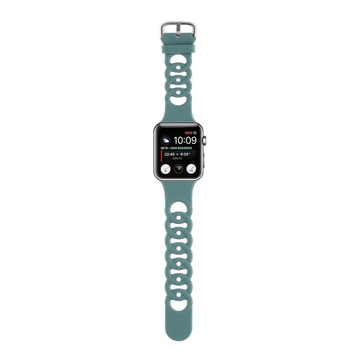 Lisslune | Hollow Silicone Watch Band for Apple Watch Series 9&8&7 41mm / SE 3&SE 2&6&SE&5&4 40mm / 3&2&1 38mm (Green)