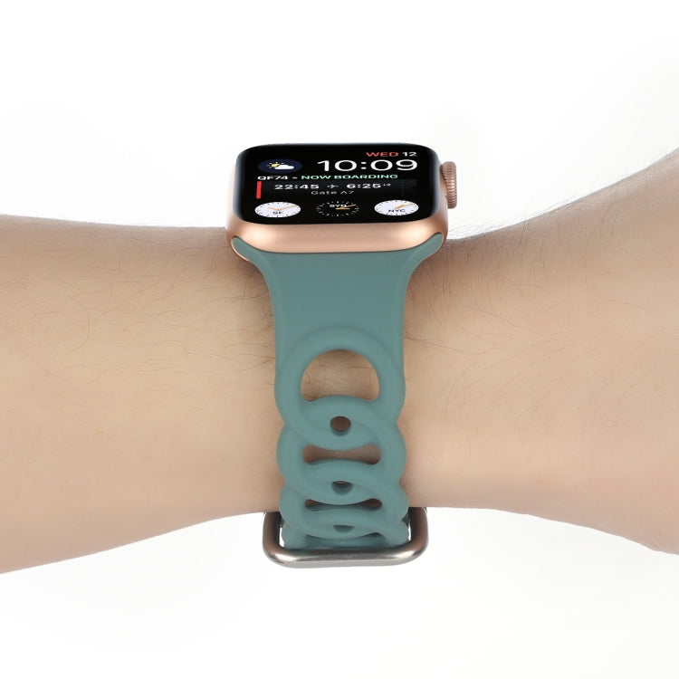 Lisslune | Hollow Silicone Watch Band for Apple Watch Series 9&8&7 41mm / SE 3&SE 2&6&SE&5&4 40mm / 3&2&1 38mm (Green)