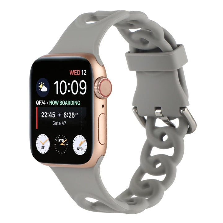 Lisslune | Hollow Silicone Watch Band for Apple Watch Series 9&8&7 41mm / SE 3&SE 2&6&SE&5&4 40mm / 3&2&1 38mm (Gray)