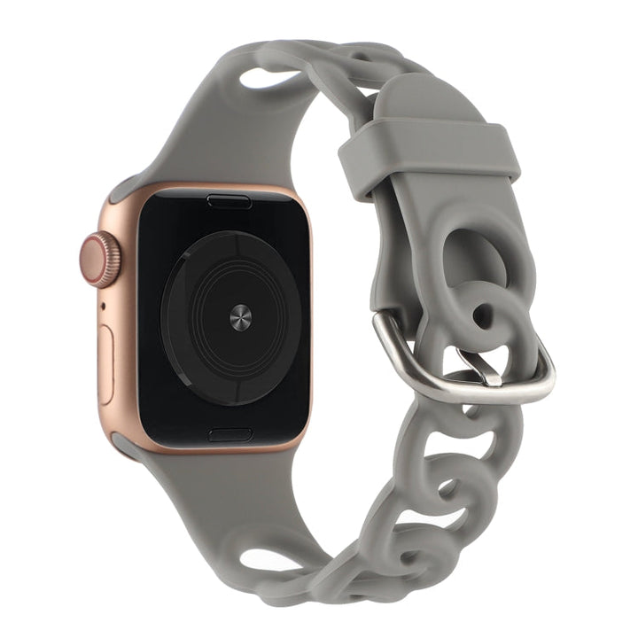 Lisslune | Hollow Silicone Watch Band for Apple Watch Series 9&8&7 41mm / SE 3&SE 2&6&SE&5&4 40mm / 3&2&1 38mm (Gray)