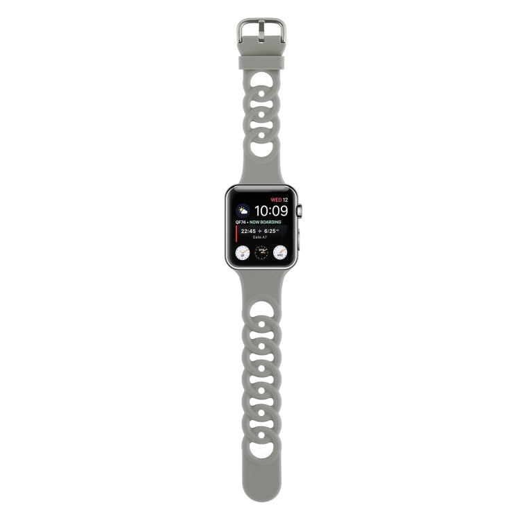 Lisslune | Hollow Silicone Watch Band for Apple Watch Series 9&8&7 41mm / SE 3&SE 2&6&SE&5&4 40mm / 3&2&1 38mm (Gray)