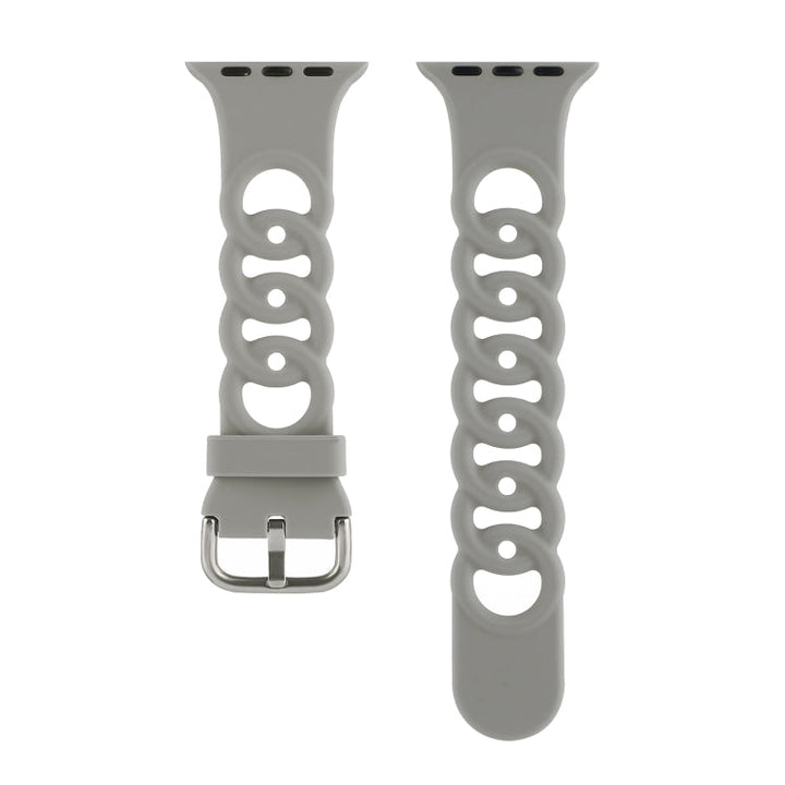 Lisslune | Hollow Silicone Watch Band for Apple Watch Series 9&8&7 41mm / SE 3&SE 2&6&SE&5&4 40mm / 3&2&1 38mm (Gray)