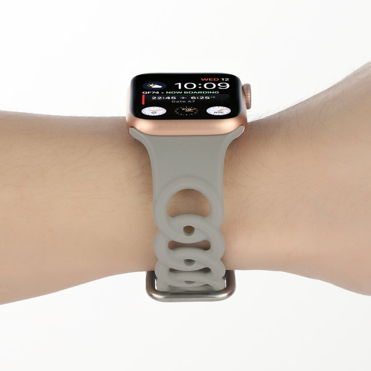 Lisslune | Hollow Silicone Watch Band for Apple Watch Series 9&8&7 41mm / SE 3&SE 2&6&SE&5&4 40mm / 3&2&1 38mm (Gray)
