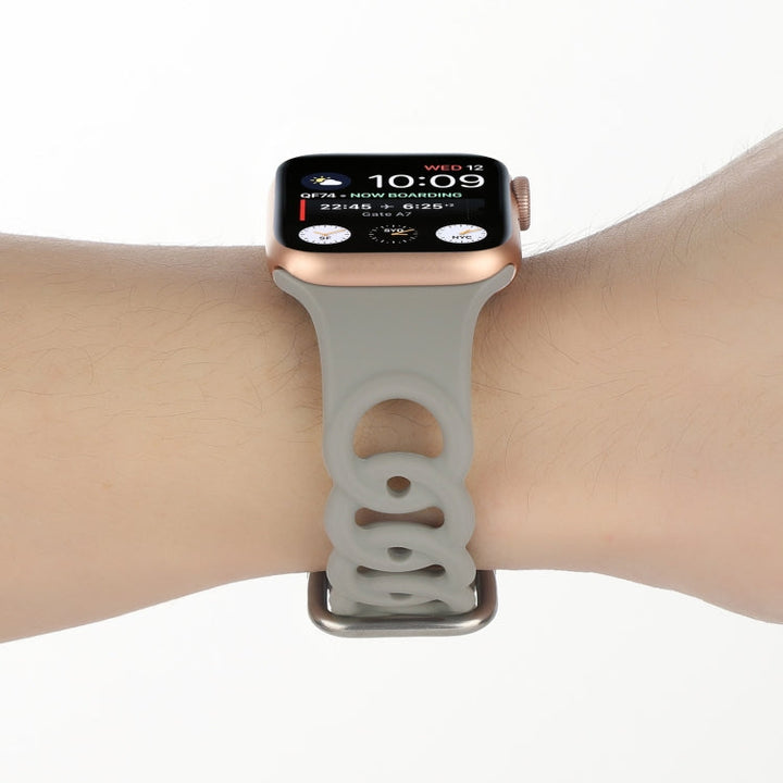 Lisslune | Hollow Silicone Watch Band for Apple Watch Series 9&8&7 41mm / SE 3&SE 2&6&SE&5&4 40mm / 3&2&1 38mm (Gray)
