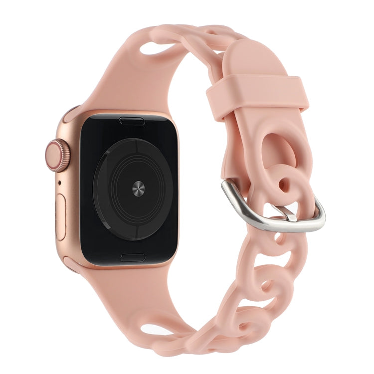 Lisslune | Hollow Silicone Watch Band for Apple Watch Series 9&8&7 41mm / SE 3&SE 2&6&SE&5&4 40mm / 3&2&1 38mm(Pink)