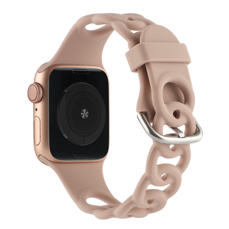 Lisslune | Hollow Silicone Watch Band for Apple Watch Series 9&8&7 41mm / SE 3&SE 2&6&SE&5&4 40mm / 3&2&1 38mm (Khaki)