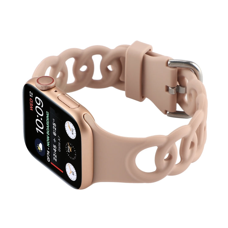 Lisslune | Hollow Silicone Watch Band for Apple Watch Series 9&8&7 41mm / SE 3&SE 2&6&SE&5&4 40mm / 3&2&1 38mm (Khaki)