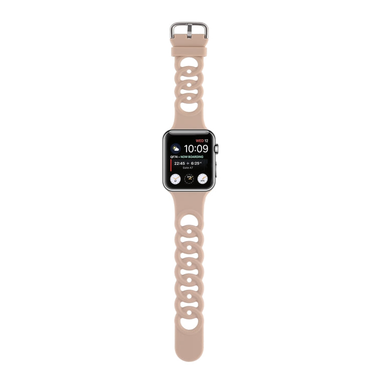 Lisslune | Hollow Silicone Watch Band for Apple Watch Series 9&8&7 41mm / SE 3&SE 2&6&SE&5&4 40mm / 3&2&1 38mm (Khaki)